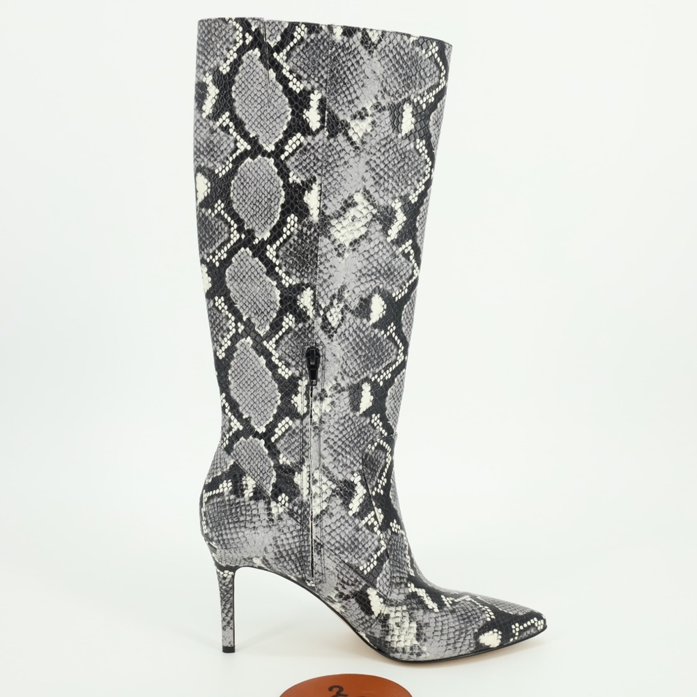 NINE WEST FIVERA TALL SNAKEPRINT BOOTS
